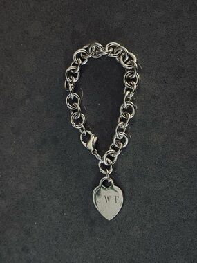 Vintage Tiffany & Co. Polished Silver Link Bracelet with Round Tag